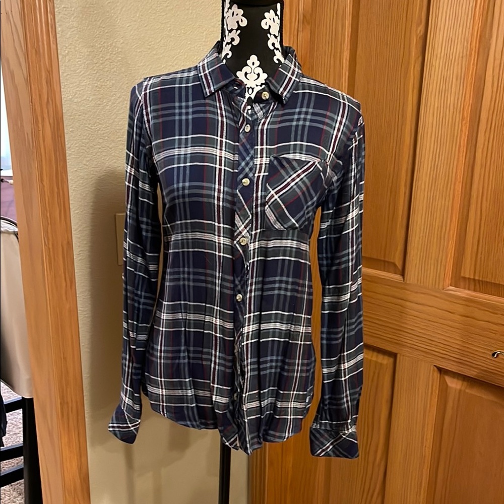 Plaid Button-Up Shirt